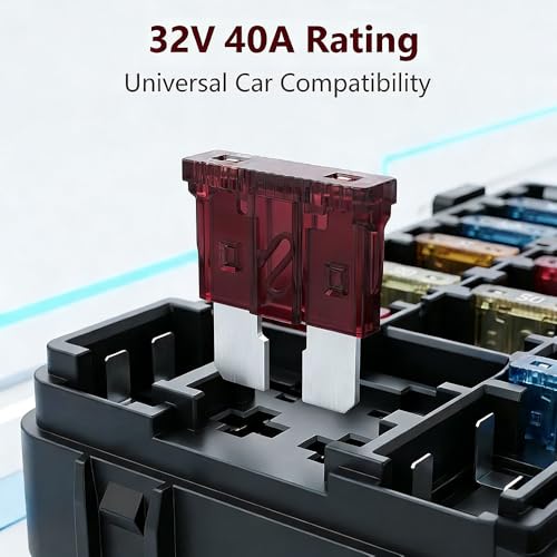 80Pcs) 40 Amp Standard Fuse, 40A Car Blade Fuses for Car/RV/Truck/SUV/Motorcycle/Boat
