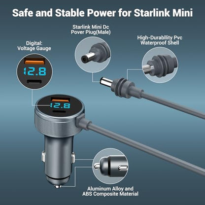 Starlink Mini Cable 12V (16.4 Foot)