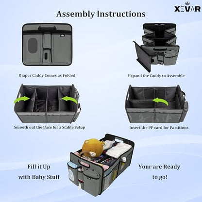Baby Diaper Caddy Organizer with Changing Mat