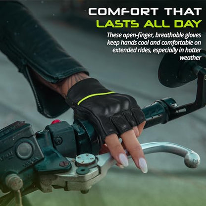 Motorcycle Gloves Men's Leather Motorbike Gloves Touchscreen Function