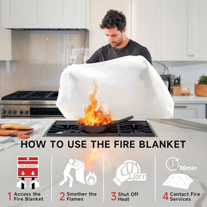 Fire Blanket Emergency for Home Kitchen (6 Count)