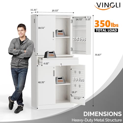 Metal Storage Cabinet with 4 Doors & 1 Drawer