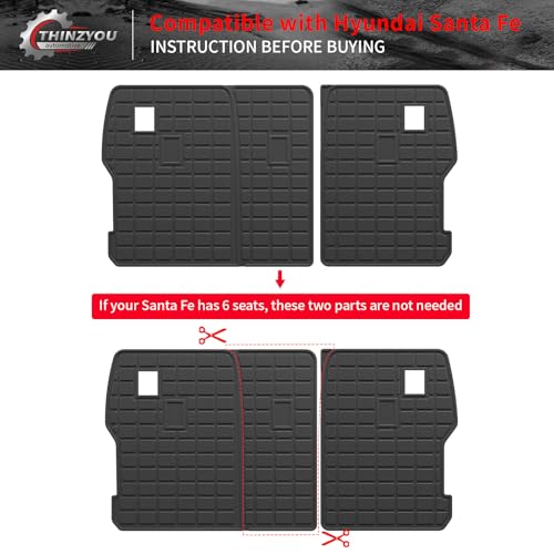 2nd Row Kick Mats for 2024 2025 2026 Hyundai Santa Fe 6&7 Seats