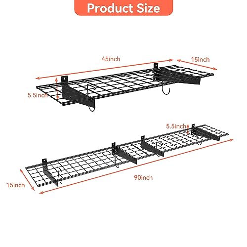 2 Pack Garage Wall Shelves