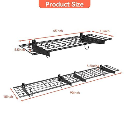2 Pack Garage Wall Shelves
