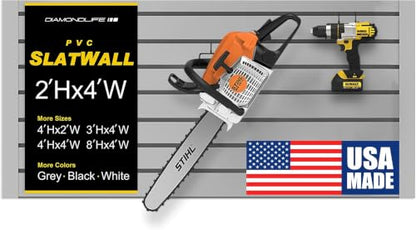 Heavy Duty 2'H X 4'W PVC Garage SlatWall Storage System