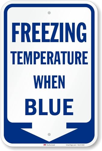 Freezing Temperature When Blue Sign with Arrow