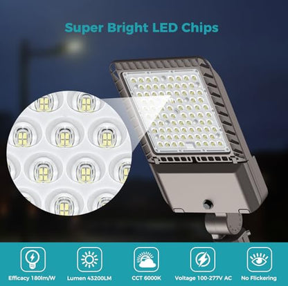 240W Parking Lot Light 43200LM LED Street Lights Outdoor 9Pack (9 Count)