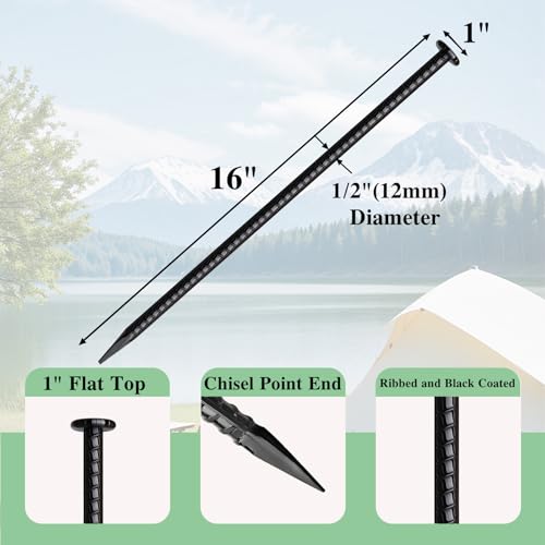 16 Inch Rebar Stakes 20 Pack Heavy Duty Ground Anchors 1 (20 Count)