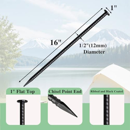 16 Inch Rebar Stakes 20 Pack Heavy Duty Ground Anchors 1 (20 Count)