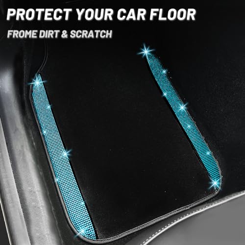 Aquamrine Bling Car Floor Mats Full Set
