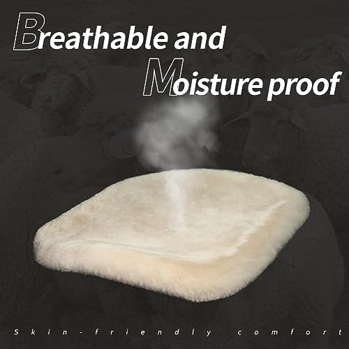 Genuine Sheepskin Car Seat Cushion Seat Covers for Cars Trucks SUV Comfort Seat Protector Pad for Car Driver Seat Car Accessories for Women Office Chair Decor