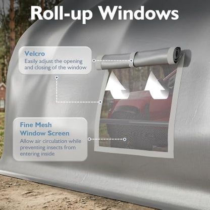 20x20 FT Heavy Duty Curved Carport