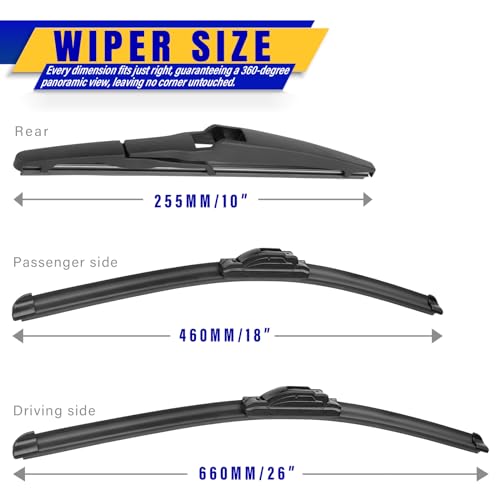 3 Wipers Fits Toyota Highlander 2020