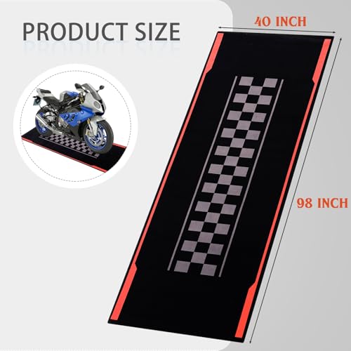 Motorcycle Mat Garage Floor Rug Washable Parking Mats for Garage Floors Non Slip Oil Absorbent Pad Rubber Backing Layer Protects Floor