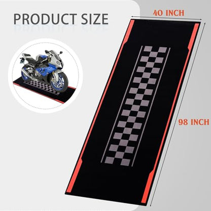 Motorcycle Mat Garage Floor Rug Washable Parking Mats for Garage Floors Non Slip Oil Absorbent Pad Rubber Backing Layer Protects Floor