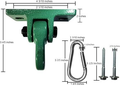 Heavy Duty Green Swing Hangers Screws Bolts Included Over 5000 lb Capacity Playground Porch Yoga Seat Trapeze Wooden Sets Indoor Outdoor (4 Count)