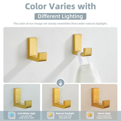 Towel Hooks Brushed Dark Gold (2 Count)