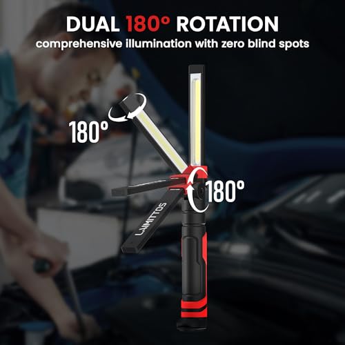 Rechargeable Work Light 2500mAh Magnetic LED Work Light Flashlight Mechanic Light Tool for Men Him