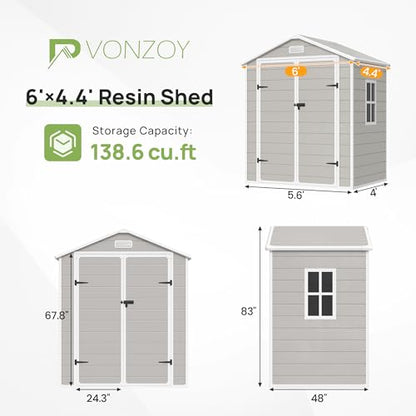 Resin Outdoor Storage Shed with Floor