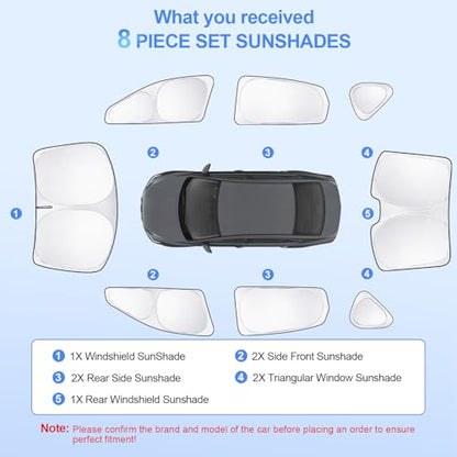 8pcs Car Window Shades for Nissan Altima 2013 (8 Count)