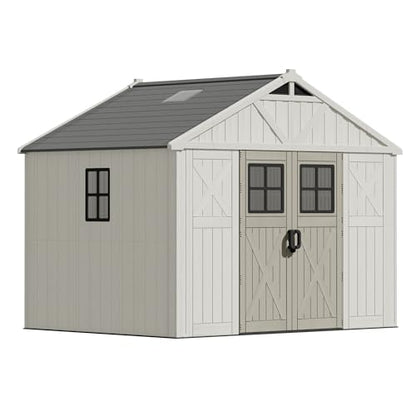 10x8 FT Resin Outdoor Storage Shed with Floor