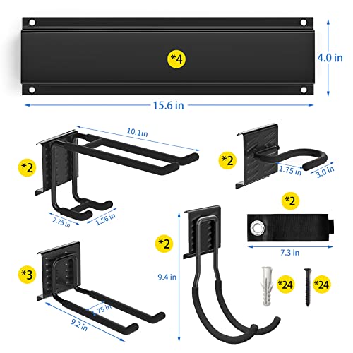 64" Wall Mount Tool Storage Rack (15 Count)