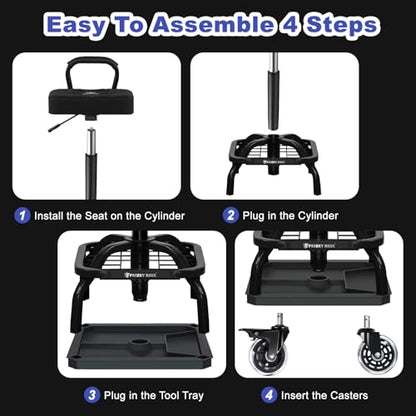 Rolling Shop Stool with Wheels