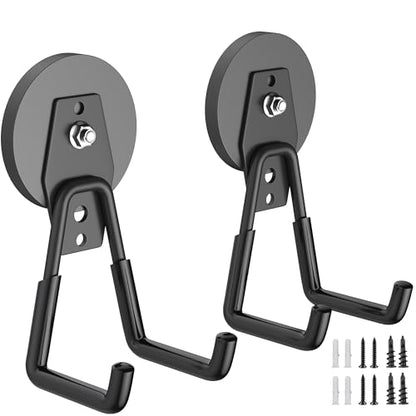Heavy Duty Storage Magnetic Utility Hooks Large Garage Strong Extra Magnet Hooks Hanger with Anti (2 Count)