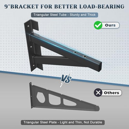 2 Pack Heavy Duty Garage Wall Shelving with 8 Hooks (2 Count)