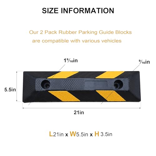 4 Pack 21" Rubber Parking Curbs (4 Count)
