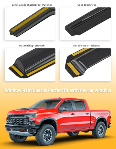 in Channel Extra Durable Rain Guards for Chevy Silverado (4 Count)