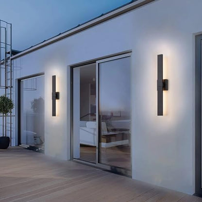 Modern Outdoor Wall Light Fixtures 27.2" Black Outdoor Porch Lights Exterior LED Wall Sconces