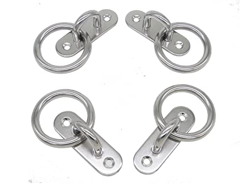 Stainless Steel Ceiling Hooks & Wall Hangers with Rings (4 Count)