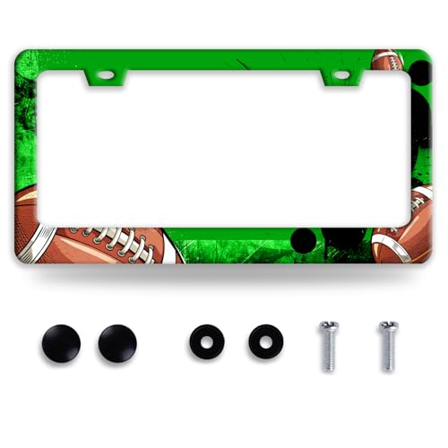 American Football License Plate Frame Stainless Steel Funny License Holder