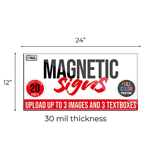 2 Pack Personalized Magnetic Signs for Vehicles