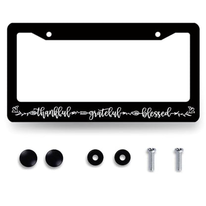 Thankful Grateful Blessed License Plate Frame Christian License Holder