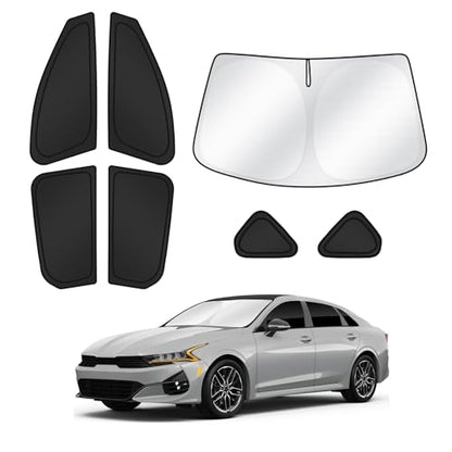 Sunshades for 2025 2026 Kia K4 Accessories Windshield Sun Shade Side Rear Window Shade Cover Sun Visor Shield Privacy Protection for Camping Keep Vehicle Cool Black 7PCS (5 Count)