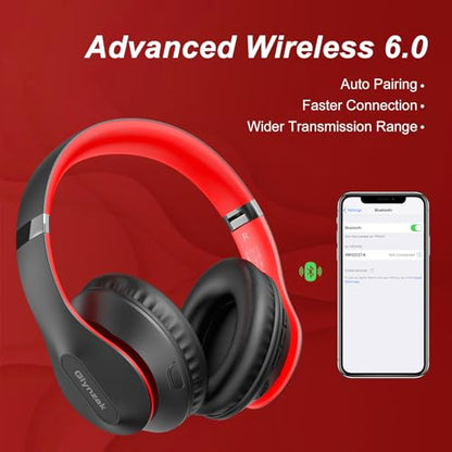 Wireless Bluetooth Headphones Over Ear V6.0 HiFi Stereo with Mic