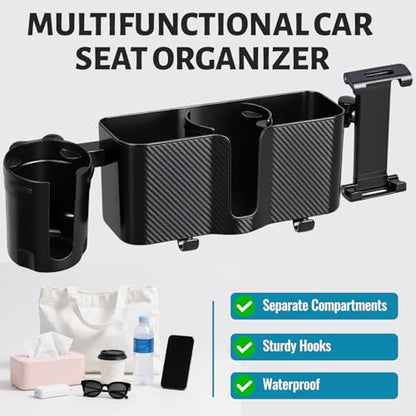 Car Back Seat Organizer with 2 Cup Holders & Tablet Holder
