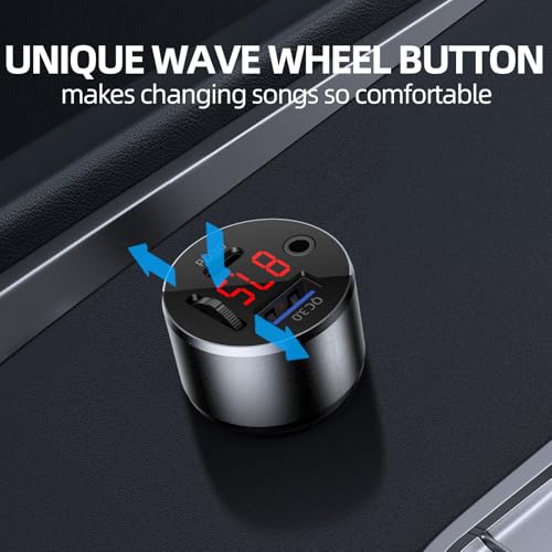Bluetooth V5.4 AUX Car Adapter FM Transmitter