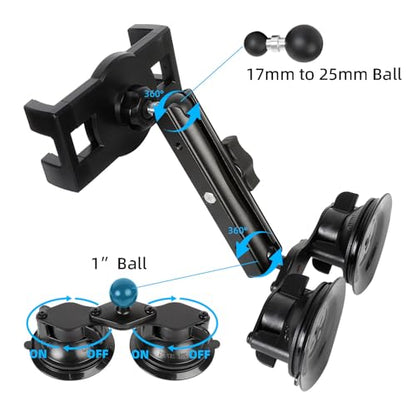 Dual Suction Cup Tablet Holder Mount for Personal Airplane
