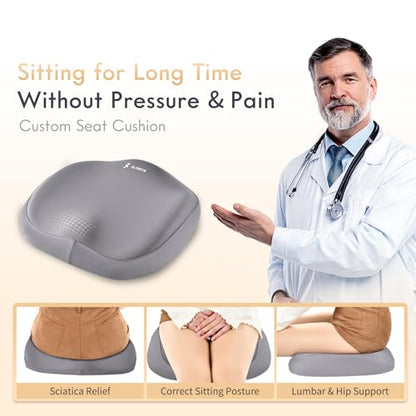 Memory Foam Car Seat Cushion and Lumbar Support Headrest Pillow Ergonomic 2