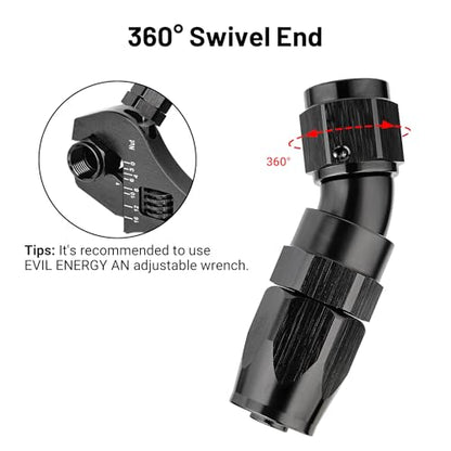 6AN 30 Degree One Piece Full Flow Hose End Fitting Swivel for CPE Braided Hose