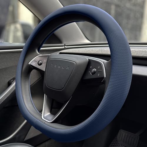 Nappa Leather Steering Wheel Cover for Tesla Model Y