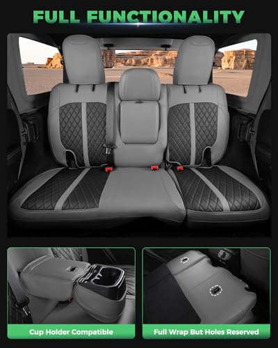 for Jeep Wrangler Leather Custom Car Seat Covers Full Set 4 Door