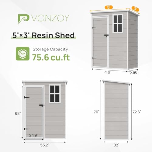 Resin Outdoor Storage Shed with Floor