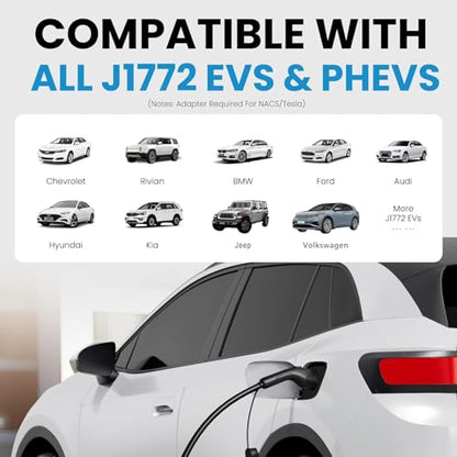 Level 1 EV Charger 16 Amp Portable J1772 Charging Cord 240V 25ft Cable