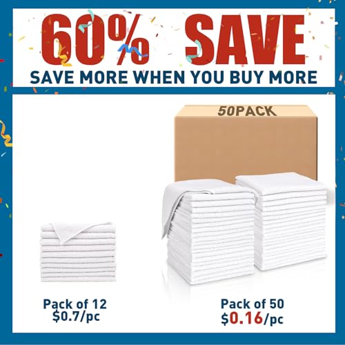 White Microfiber Towels (50 Count)