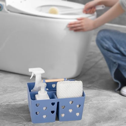 Portable Shower Caddy Plastic Shower Basket Organizer with Handle Dark Blue (12.64 Ounce)